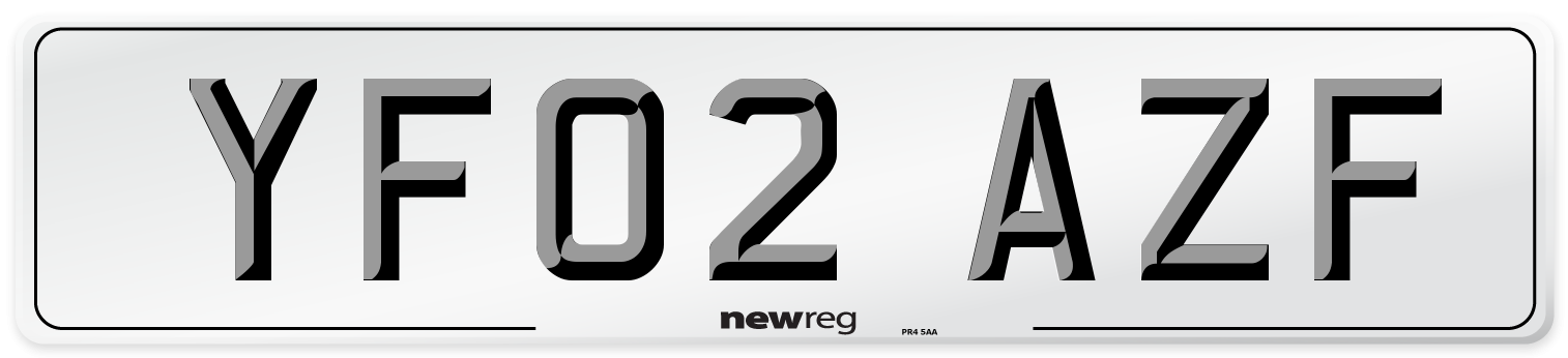YF02 AZF Number Plate from New Reg
